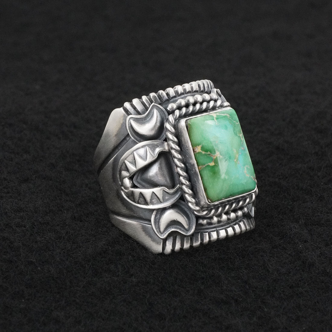 Derrick Gordon Turquoise & Sterling Silver Ring Sz. 11