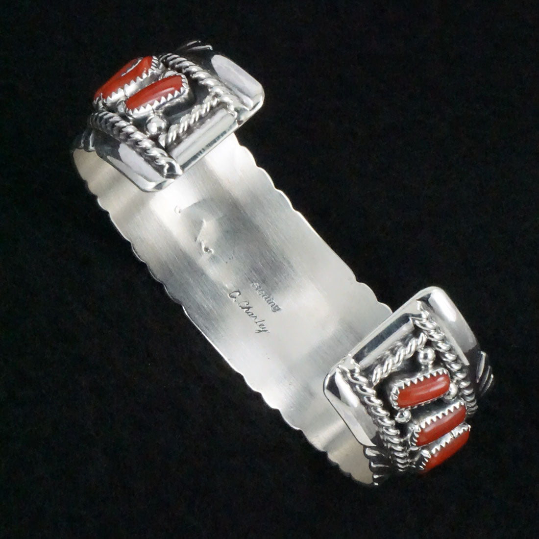 Chester Charley Coral & Sterling Silver Bracelet