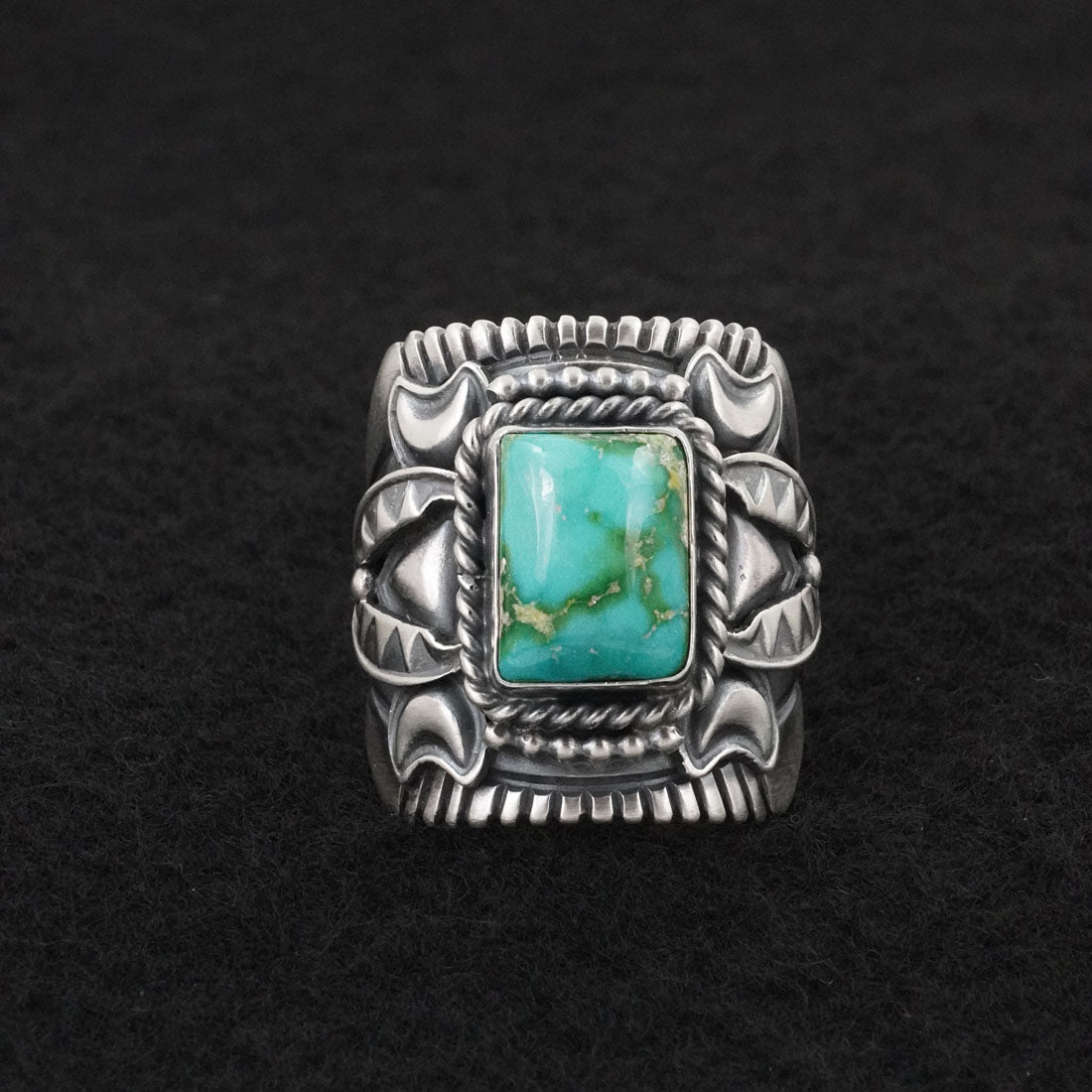 Derrick Gordon Turquoise & Sterling Silver Ring Sz. 11