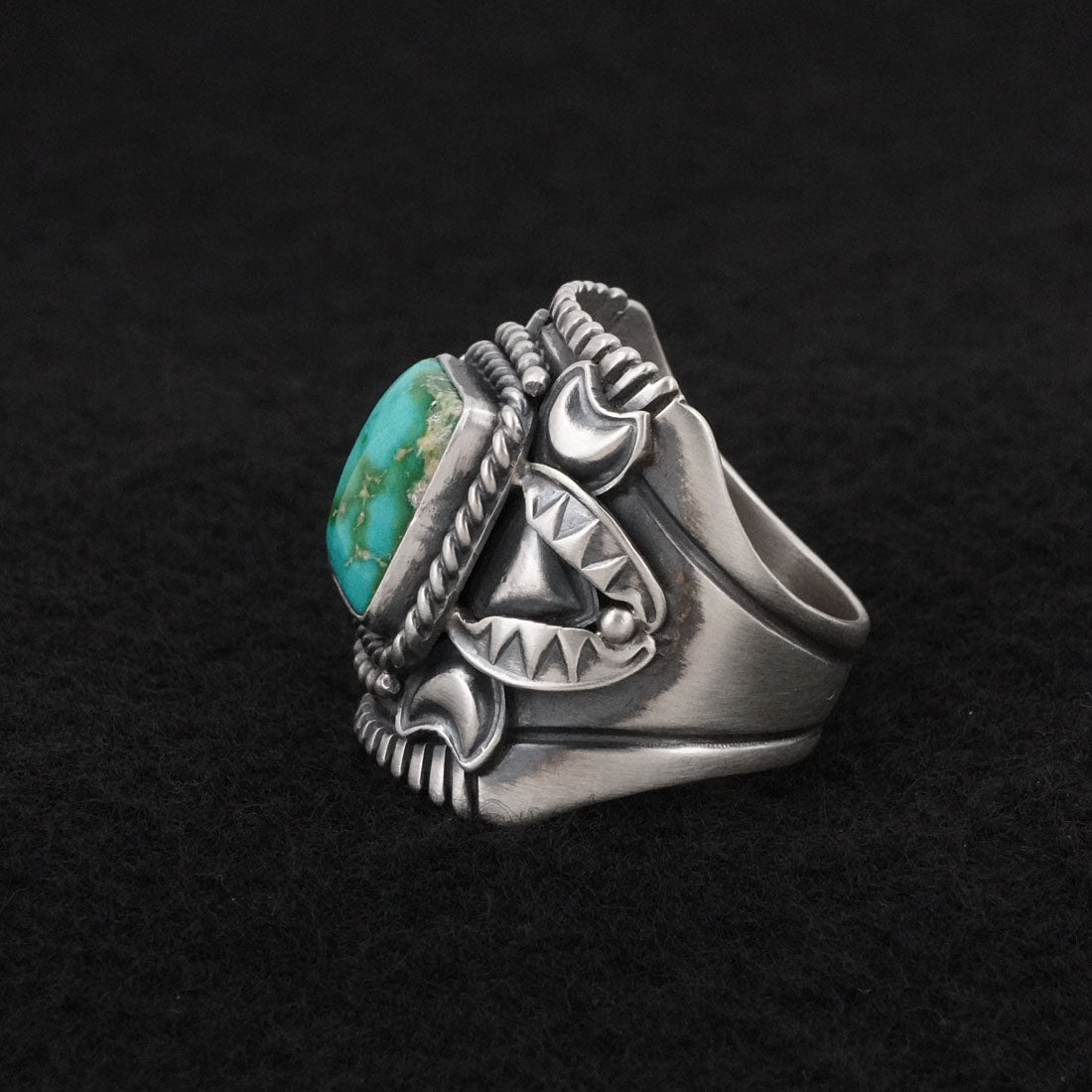 Derrick Gordon Turquoise & Sterling Silver Ring Sz. 11