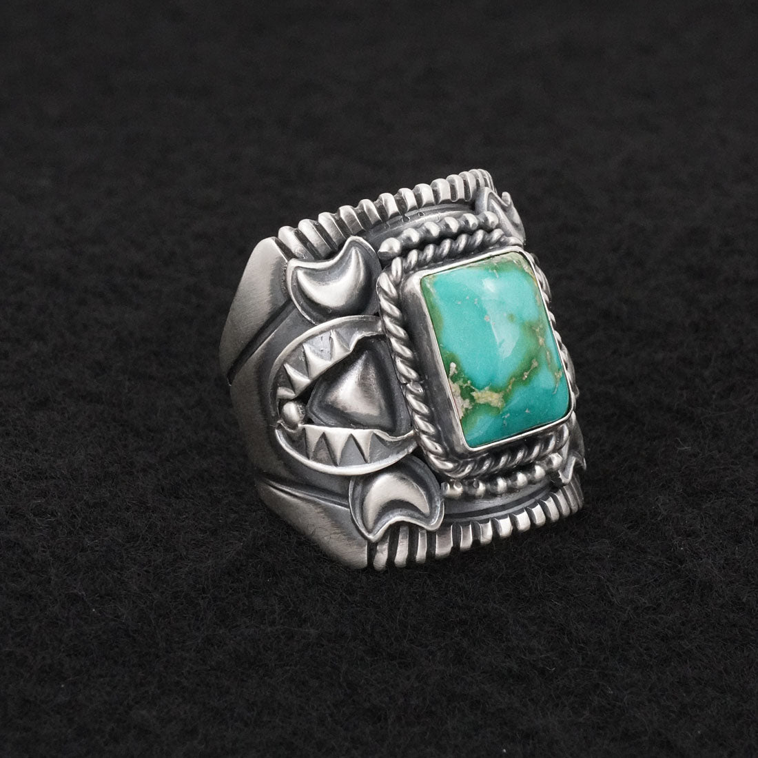 Derrick Gordon Turquoise & Sterling Silver Ring Sz. 11