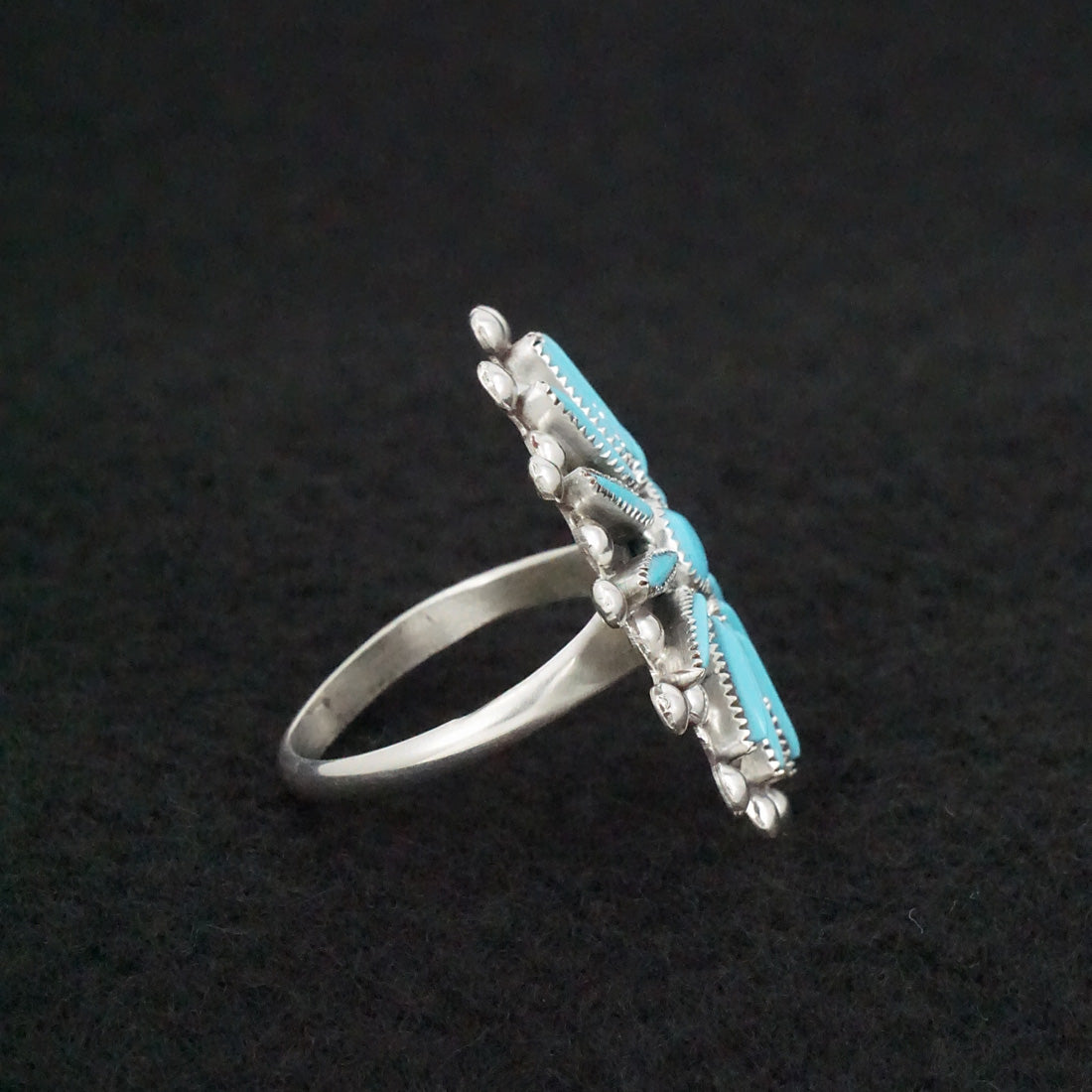 Lance & Cordelia Waatsa Turquoise & Sterling Silver Bracelet & Ring Set