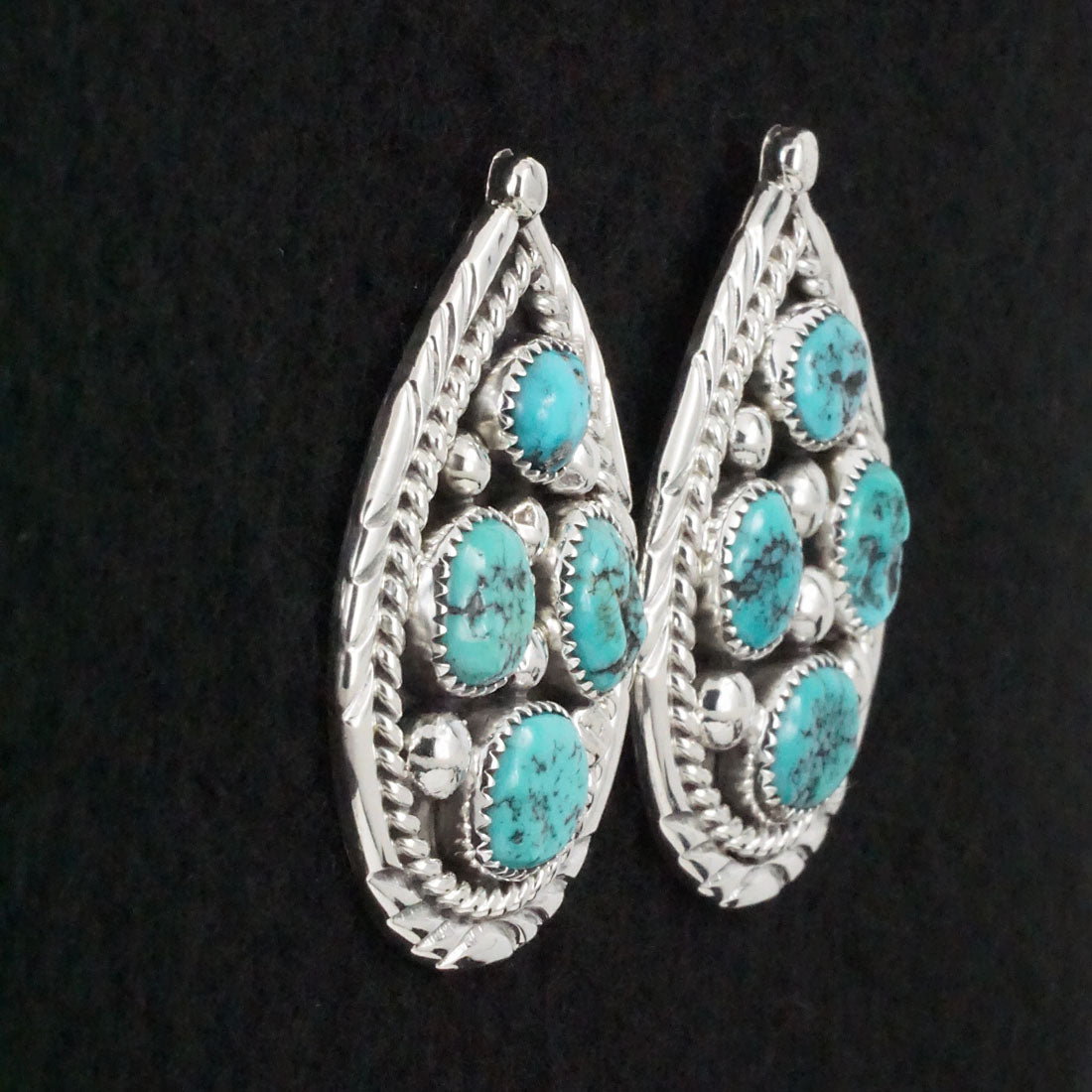 Chester Charley Turquoise & Sterling Silver Earrings