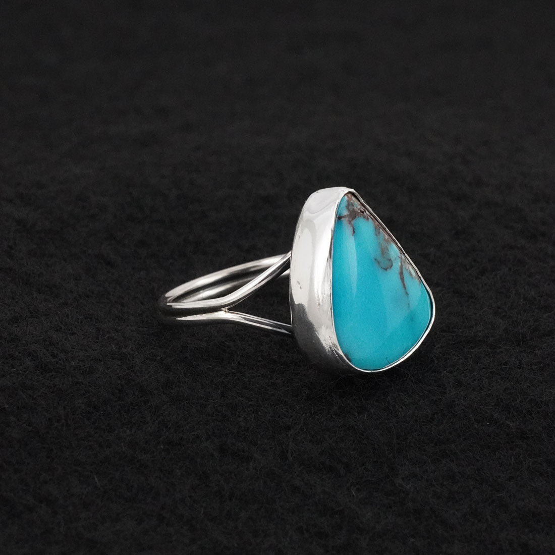 Eugene Gruber Turquoise & Sterling Silver Ring Size 8