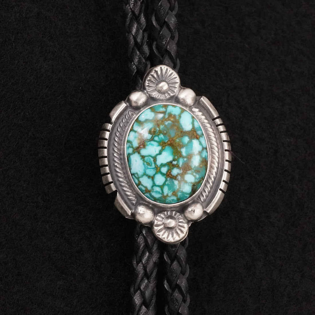 Bob Becenti Turquoise & Sterling Silver Bolo Tie