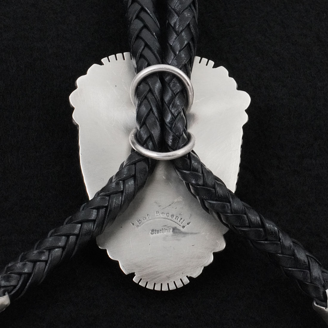 Bob Becenti White Buffalo & Sterling Silver Bolo Tie