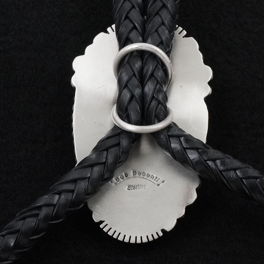 Bob Becenti White Buffalo & Sterling Silver Bolo Tie