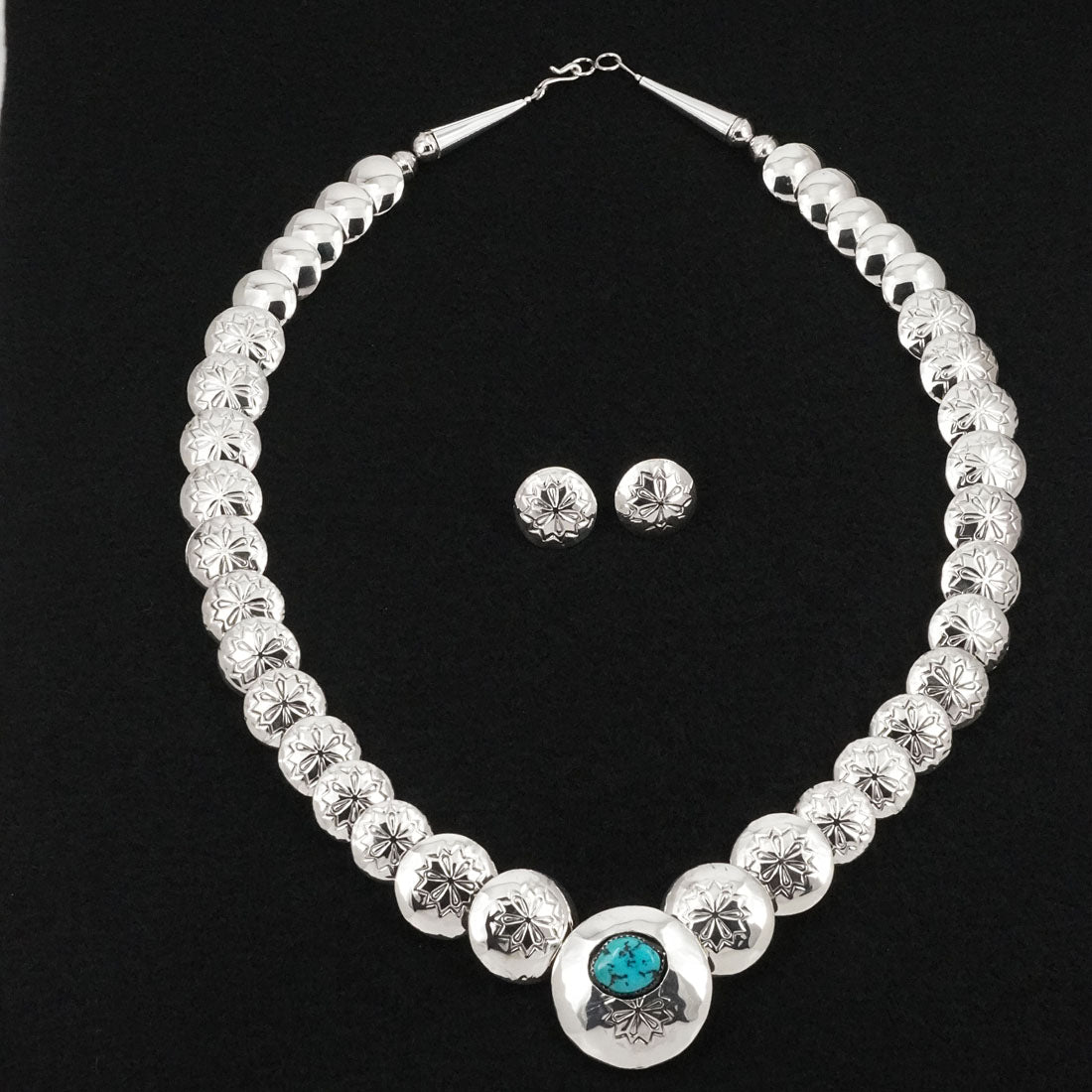 Tim Thompson Turquoise & Sterling Silver Necklace & Earrings Set