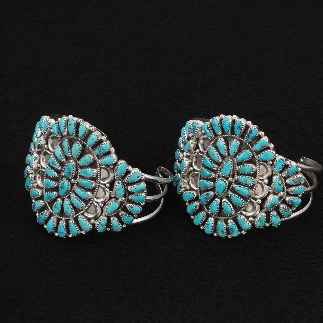 Justina Wilson Turquoise & Sterling Silver Squash Blossom Set