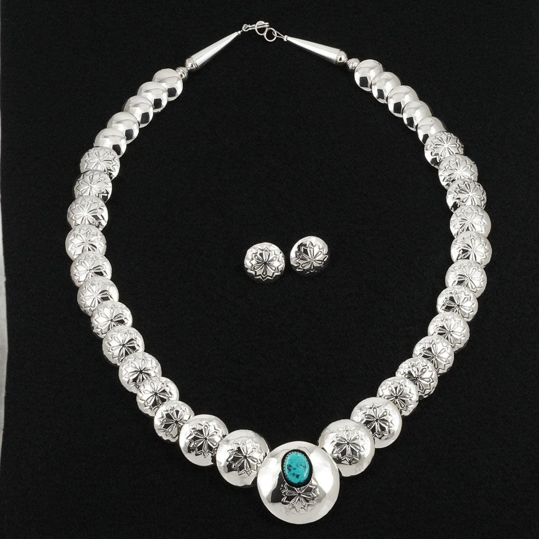Tim Thompson Turquoise & Sterling Silver Necklace & Earrings Set