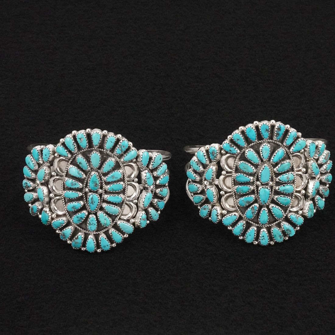 Justina Wilson Turquoise & Sterling Silver Squash Blossom Set