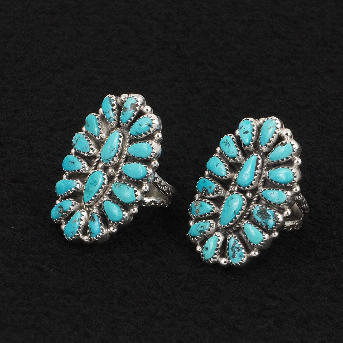 Justina Wilson Turquoise & Sterling Silver Squash Blossom Set