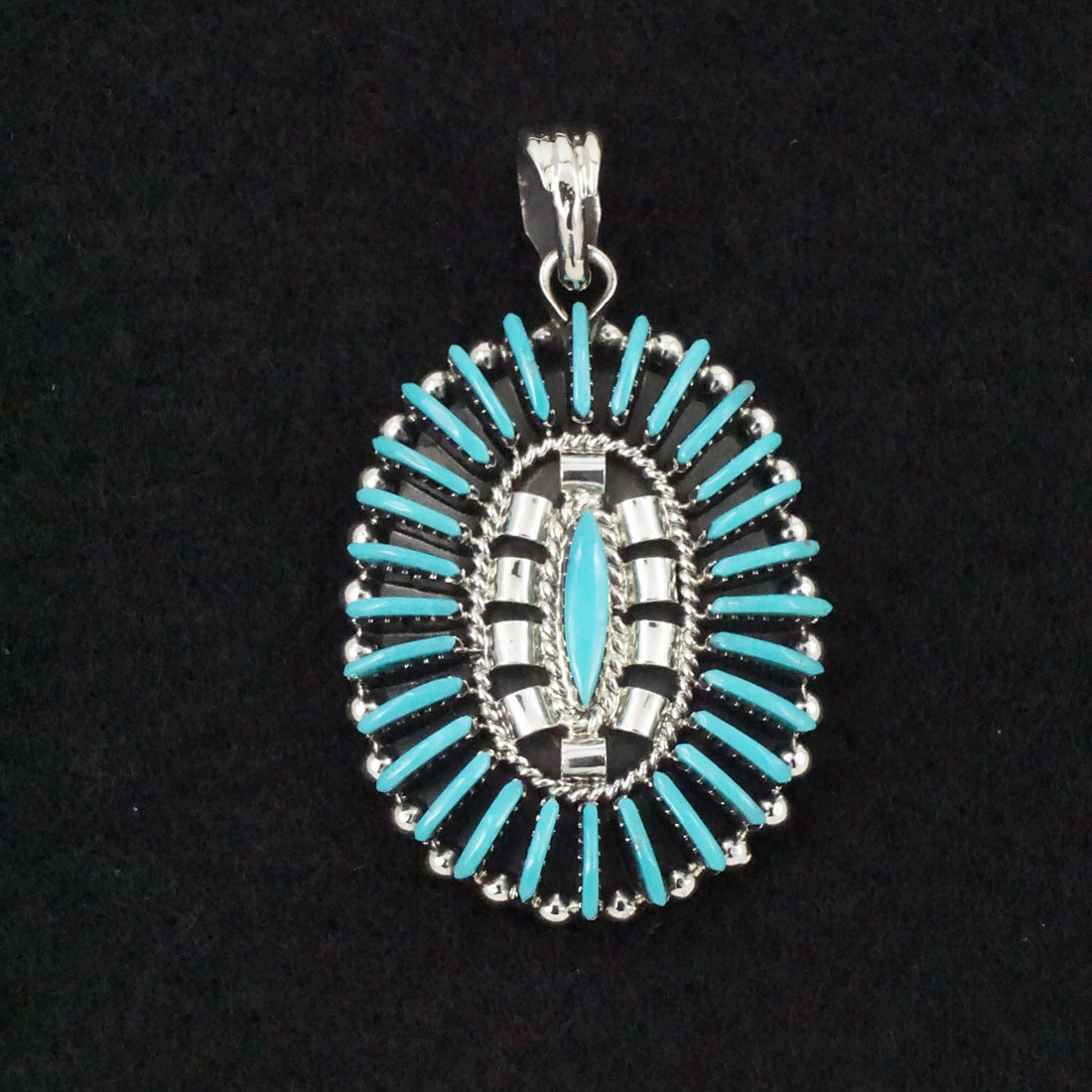 Edmund Cooeyate Turquoise & Sterling Silver Pendant