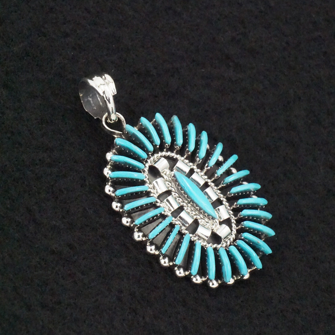 Edmund Cooeyate Turquoise & Sterling Silver Pendant