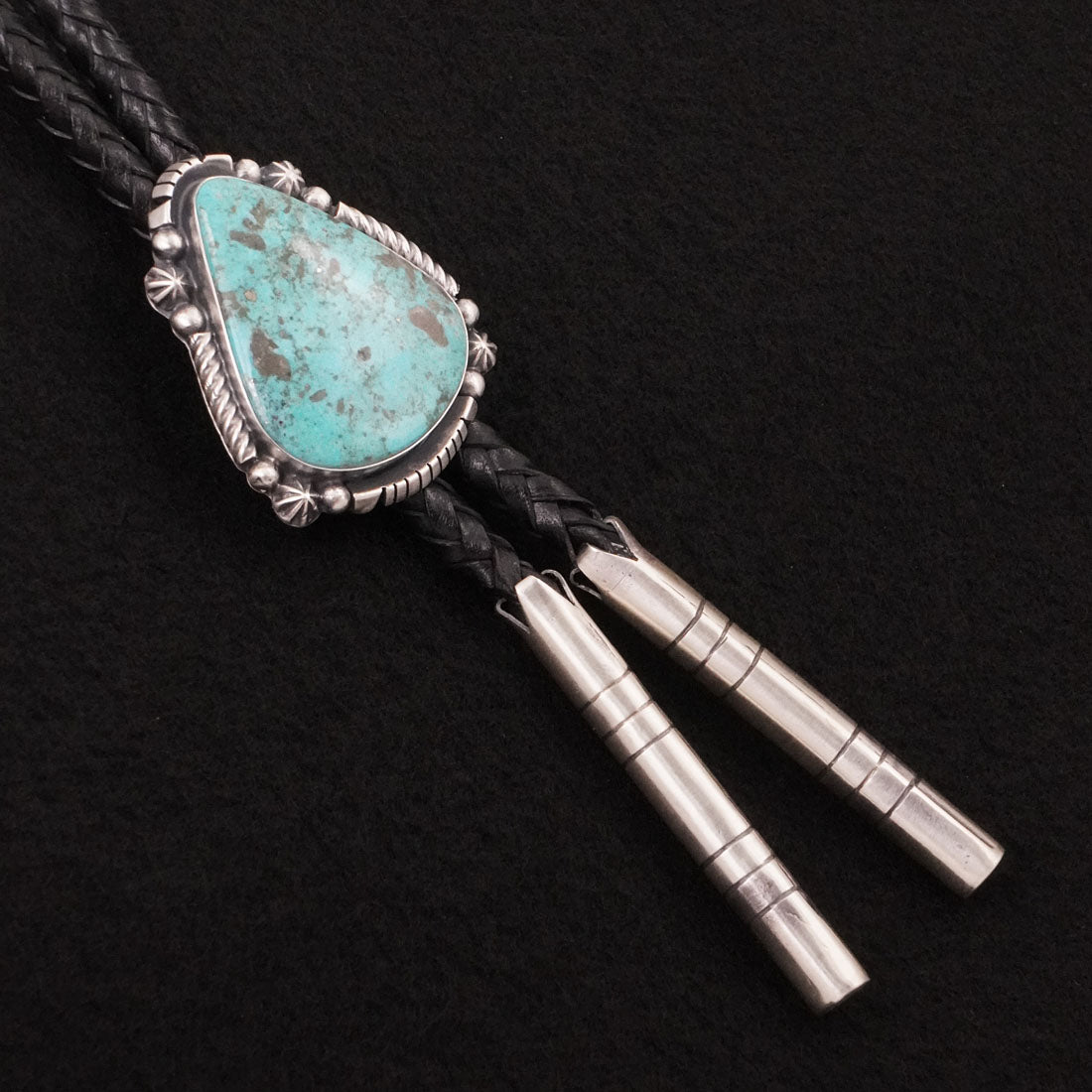 Bob Becenti Turquoise & Sterling Silver Bolo Tie