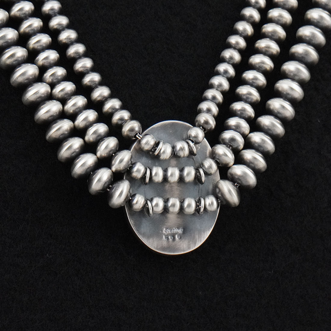 Eugene Gruber, Bryannen Halwood White Buffalo & Sterling Silver Navajo Pearl Necklace