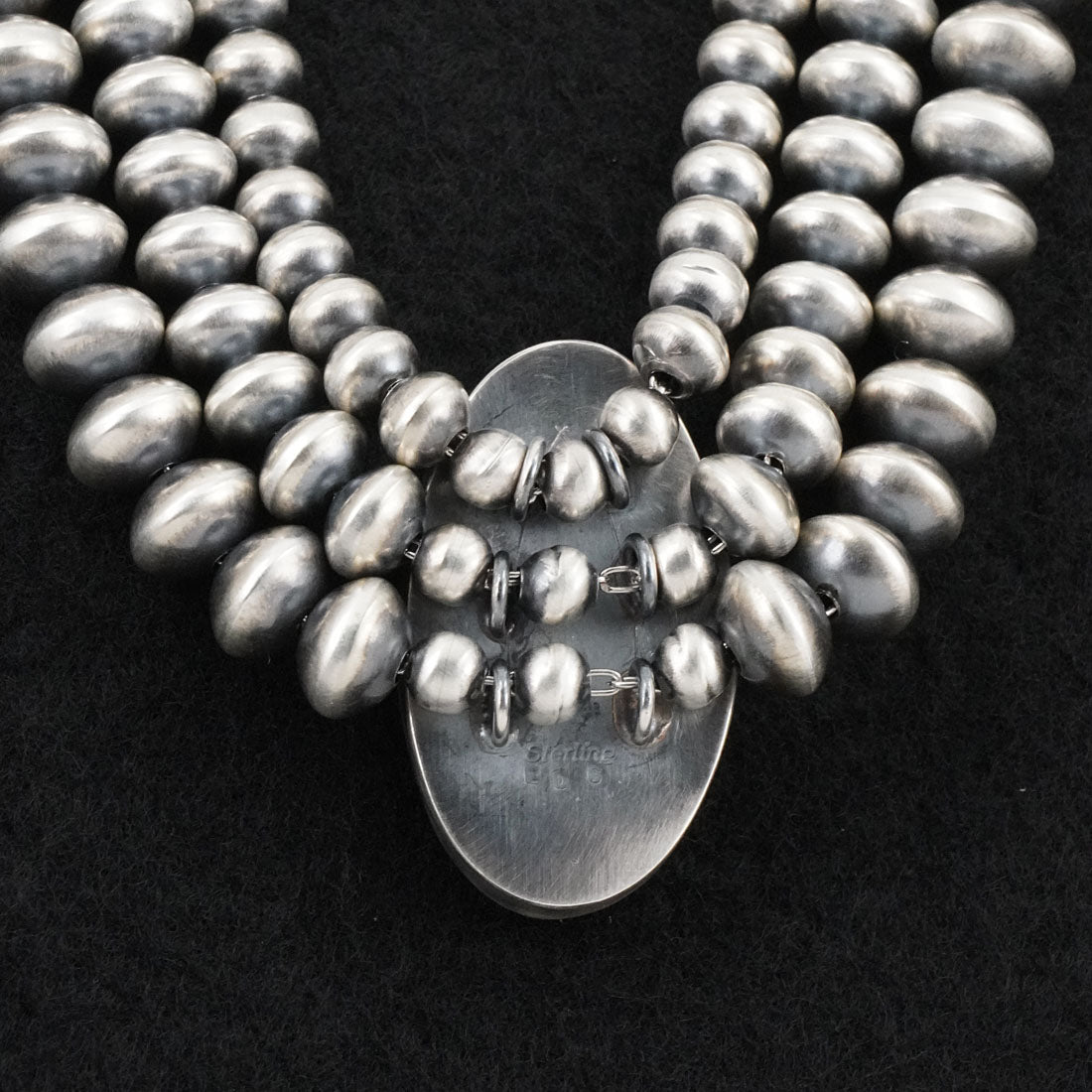 Eugene Gruber, Bryannen Halwood Turquoise & Sterling Silver Navajo Pearl Necklace