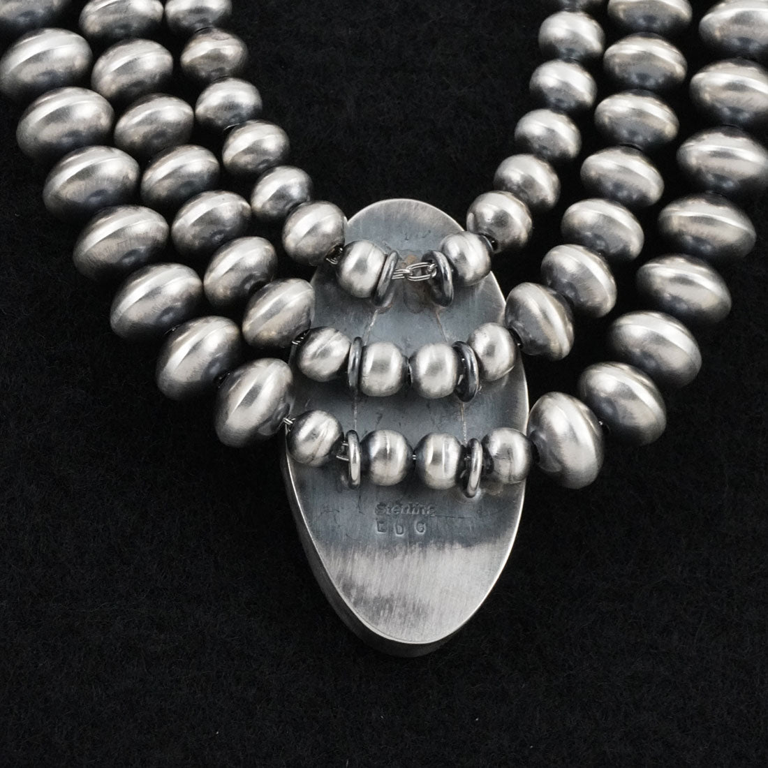 Eugene Gruber, Bryannen Halwood Turquoise & Sterling Silver Navajo Pearl Necklace