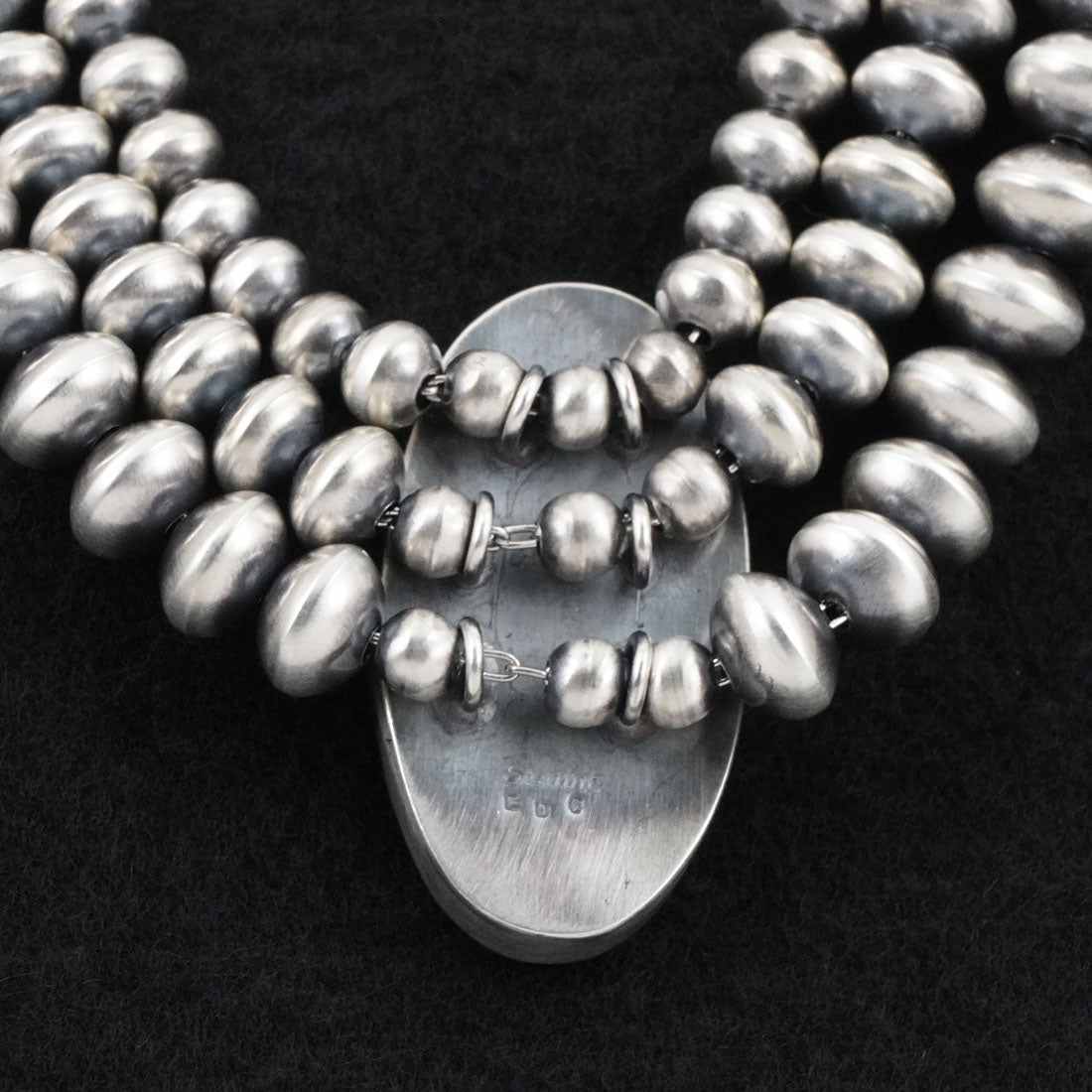 Eugene Gruber, Bryannen Halwood Turquoise & Sterling Silver Navajo Pearl Necklace