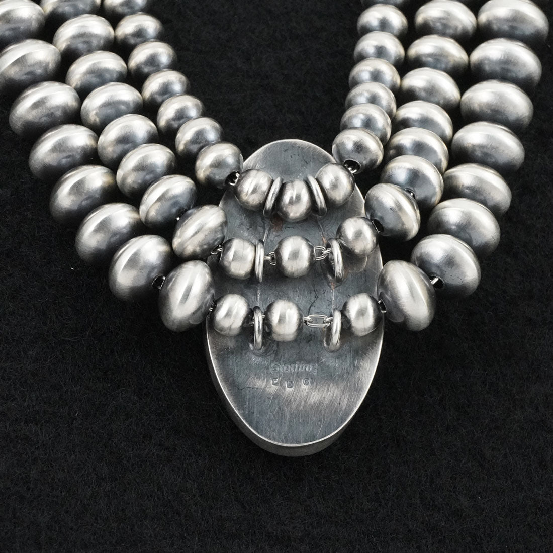 Eugene Gruber, Bryannen Halwood Turquoise & Sterling Silver Navajo Pearl Necklace