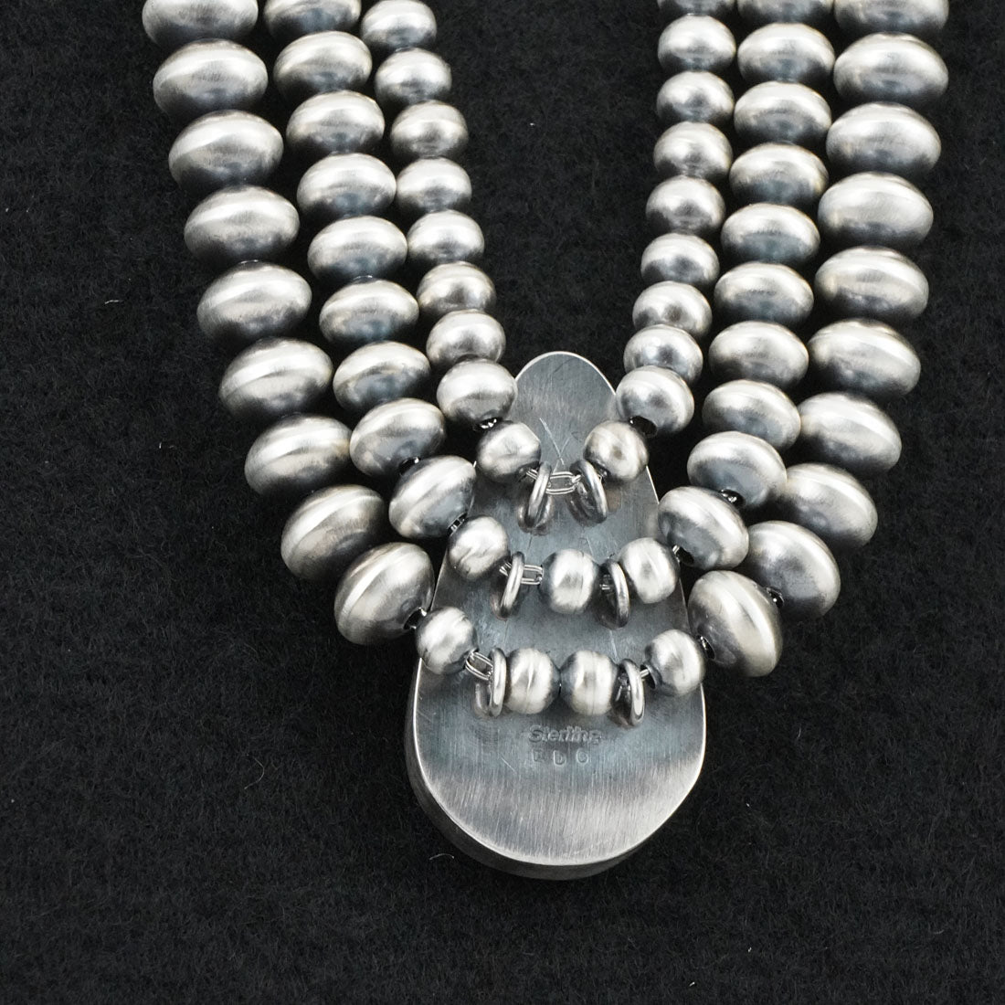 Eugene Gruber, Bryannen Halwood Turquoise & Sterling Silver Navajo Pearl Necklace