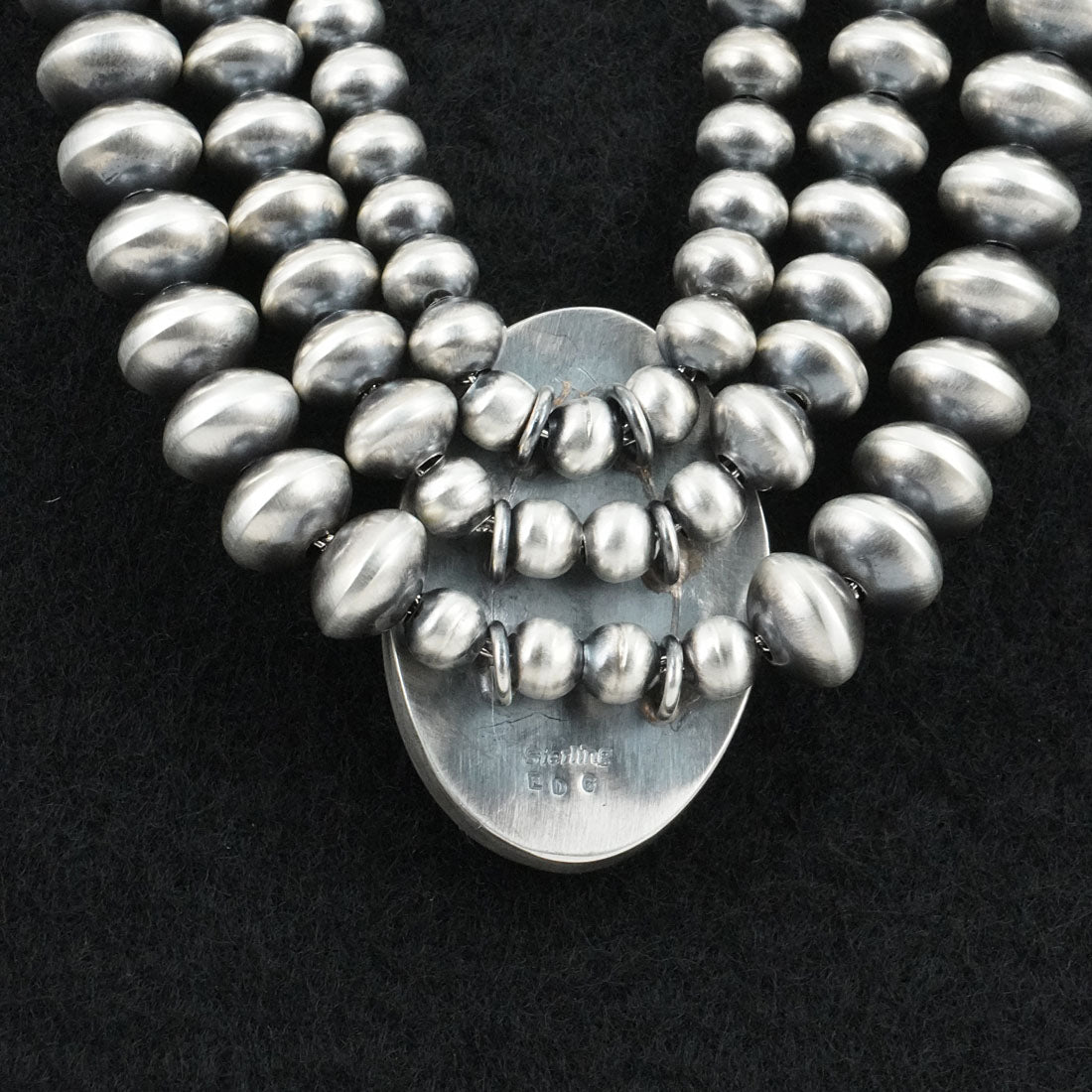 Eugene Gruber, Bryannen Halwood Turquoise & Sterling Silver Navajo Pearl Necklace