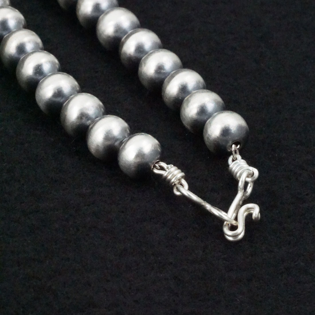 Dorinda Mariano Sterling Silver Navajo Pearl Necklace 36"