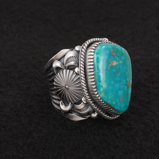 Delbert Gordon Turquoise & Sterling Silver Ring Size 13