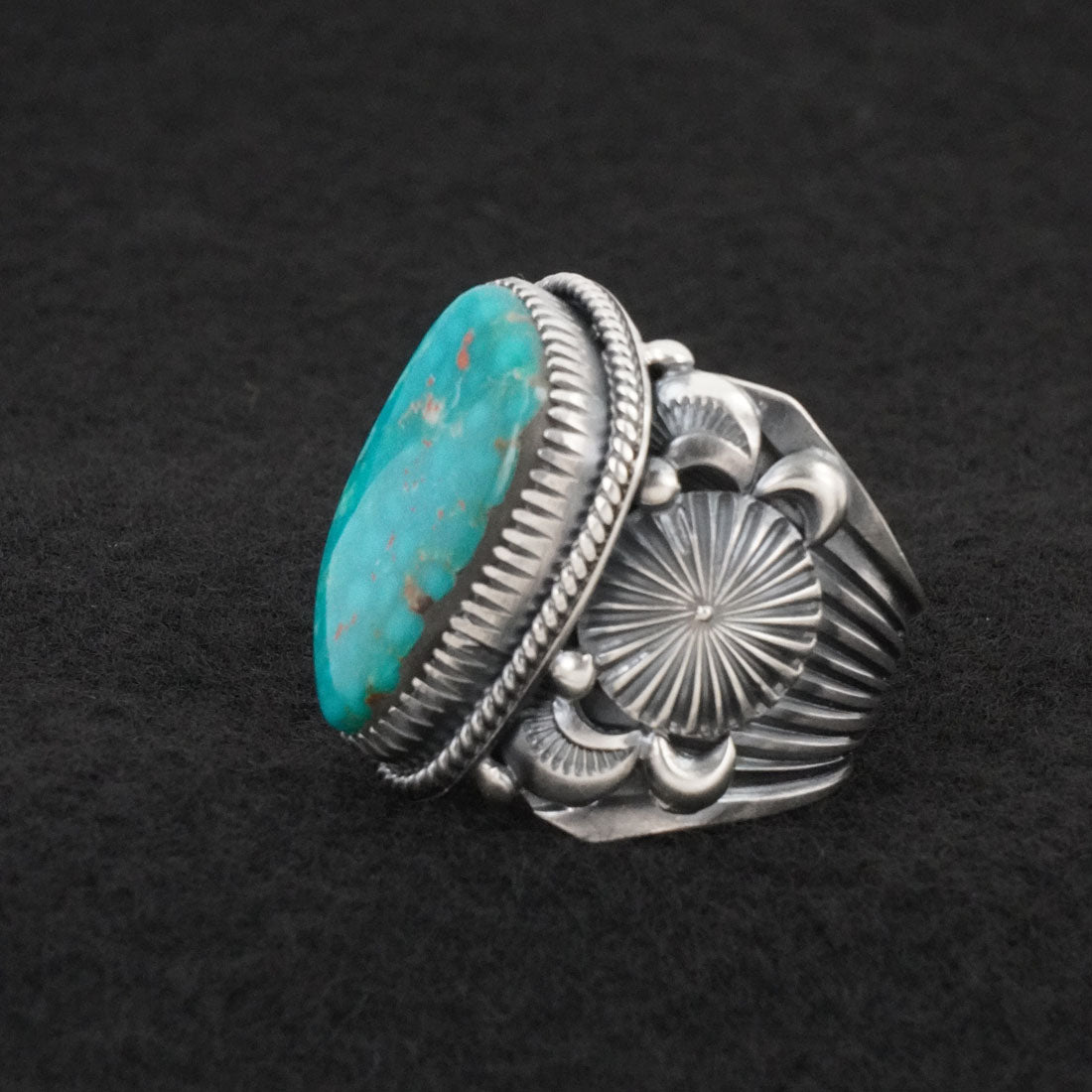 Delbert Gordon Turquoise & Sterling Silver Ring Size 13