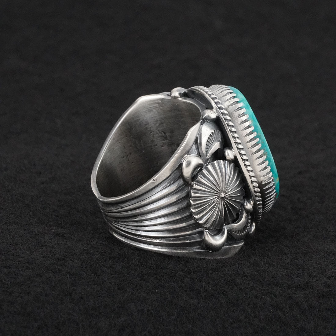 Delbert Gordon Turquoise & Sterling Silver Ring Size 13