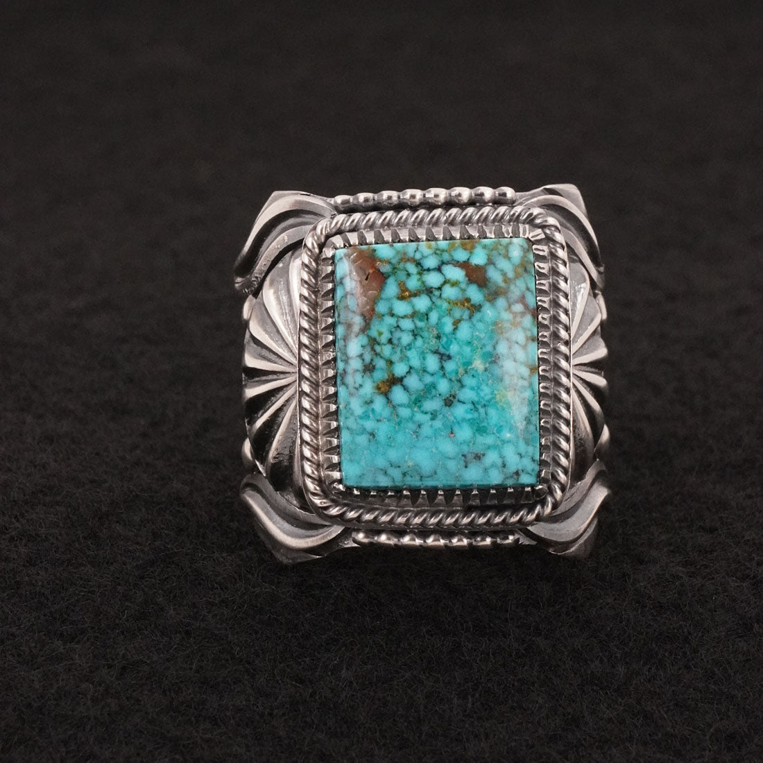 Delbert Gordon Turquoise & Sterling Silver Ring Size 13