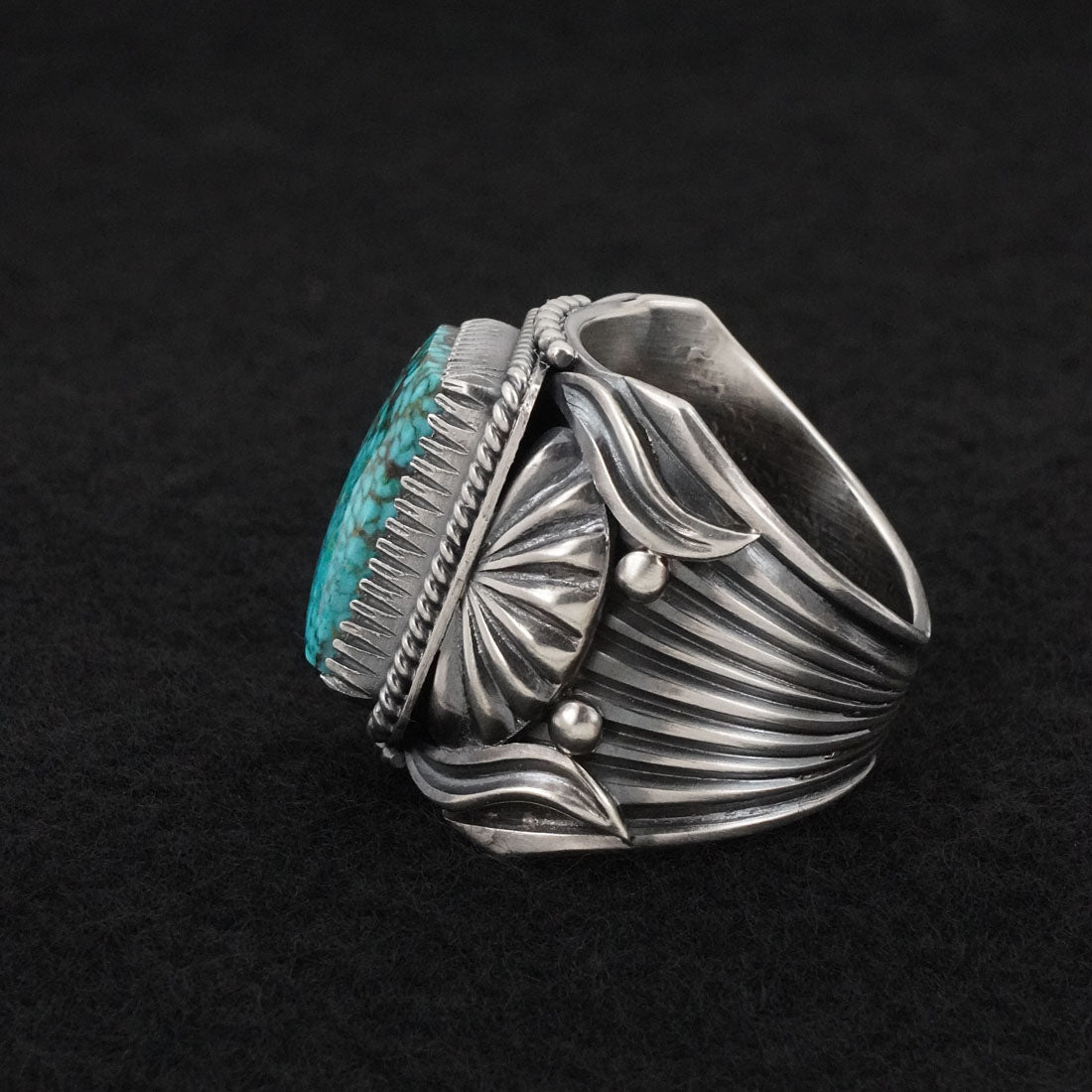 Delbert Gordon Turquoise & Sterling Silver Ring Size 13