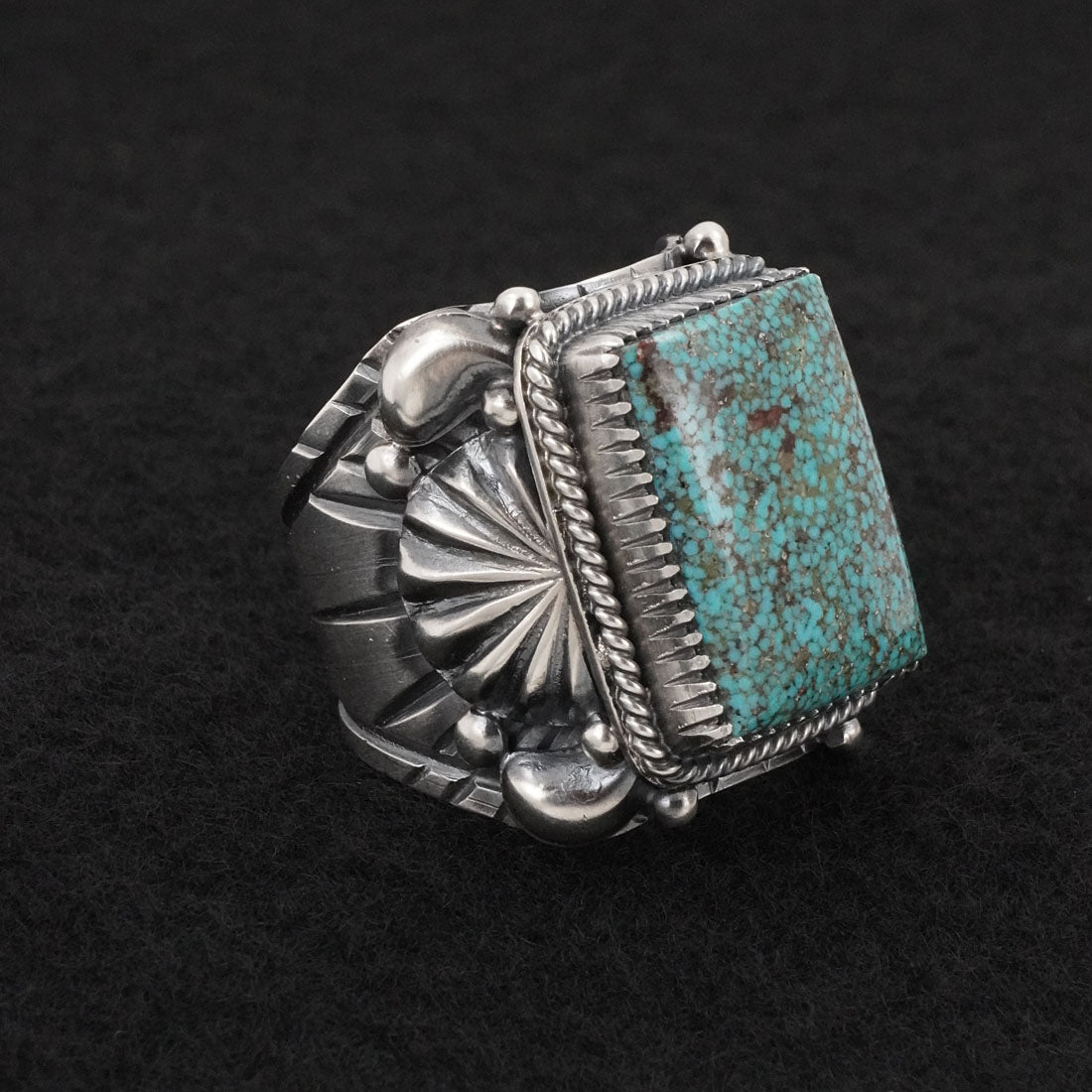 Delbert Gordon Turquoise & Sterling Silver Ring Size 11.5