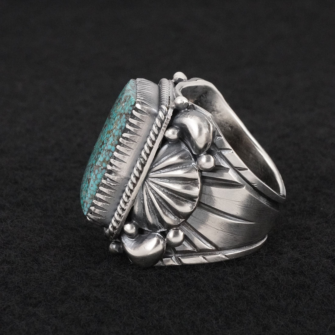 Delbert Gordon Turquoise & Sterling Silver Ring Size 11.5