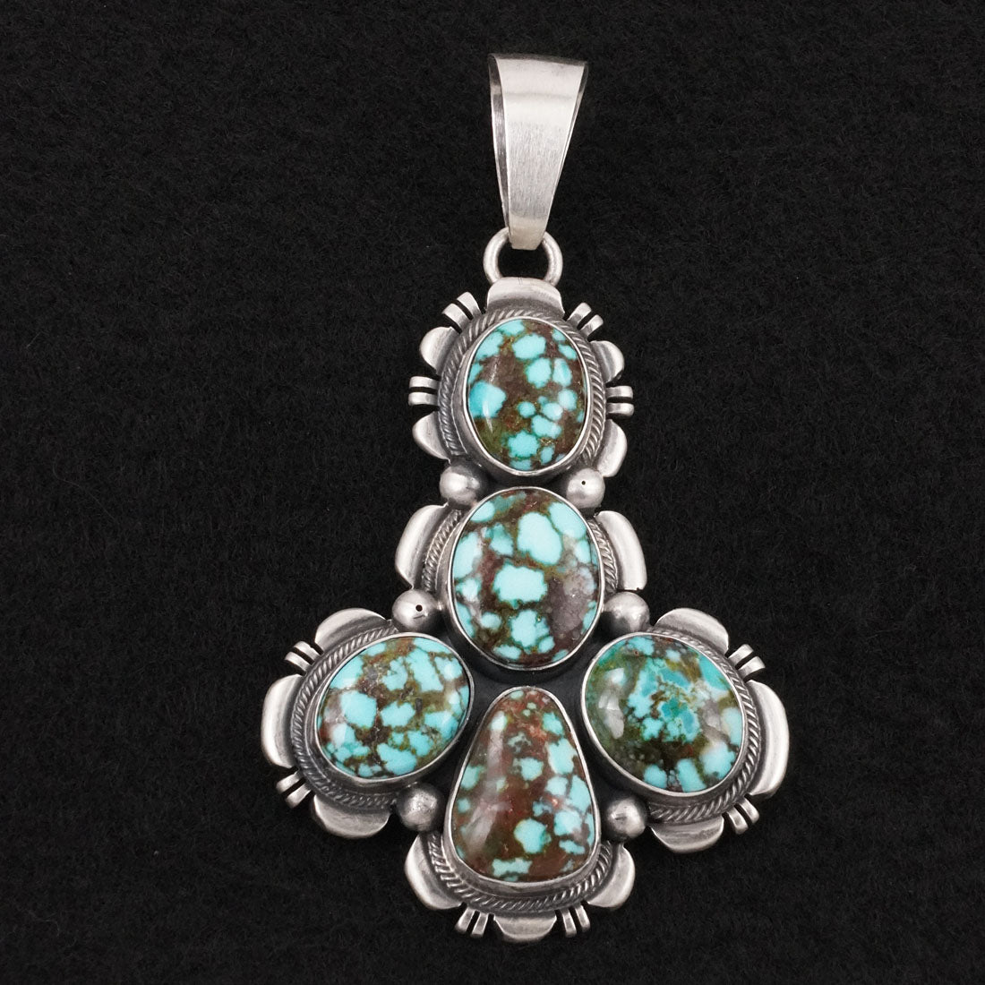 Mark Yazzie Turquoise & Sterling Silver Earrings & Pendant