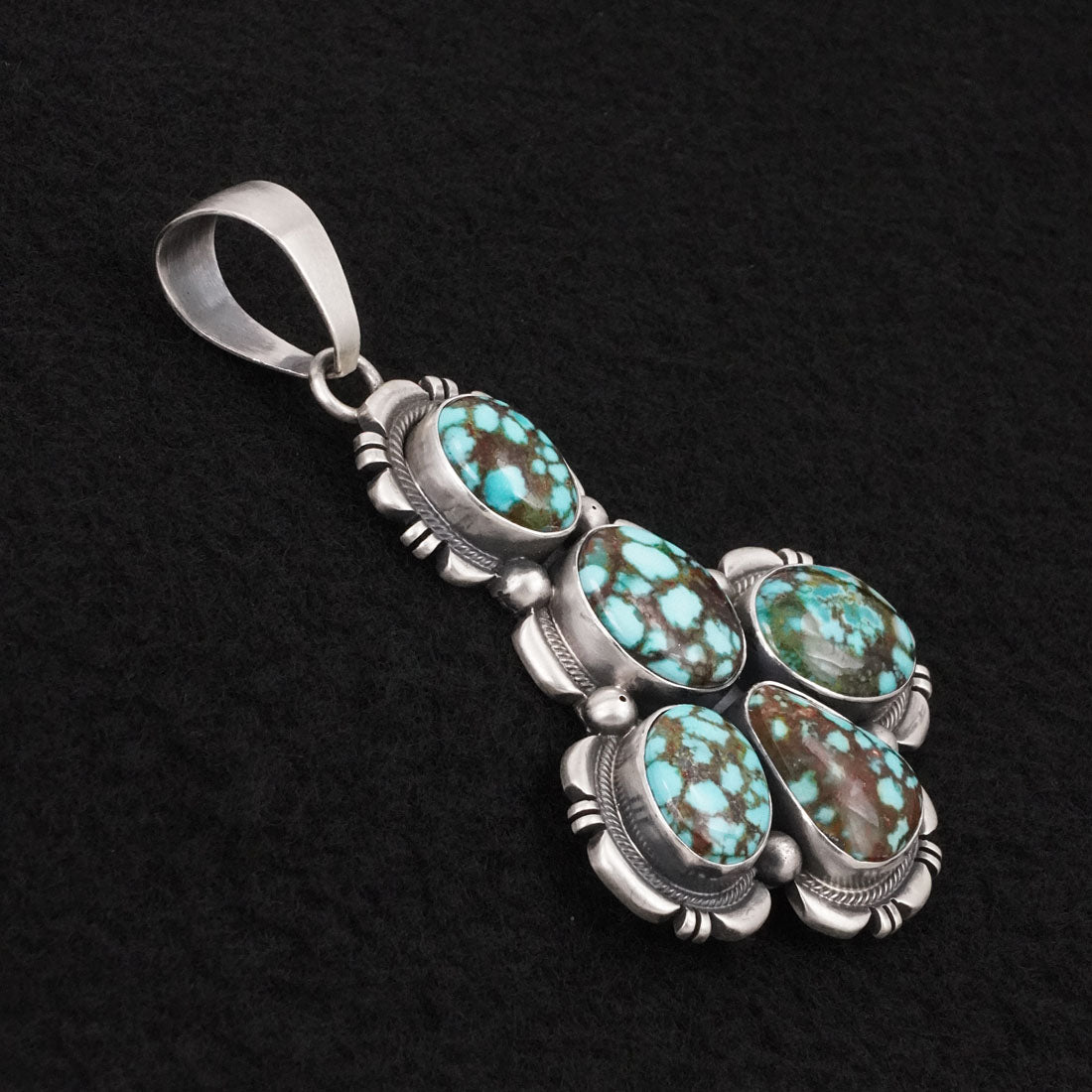 Mark Yazzie Turquoise & Sterling Silver Earrings & Pendant