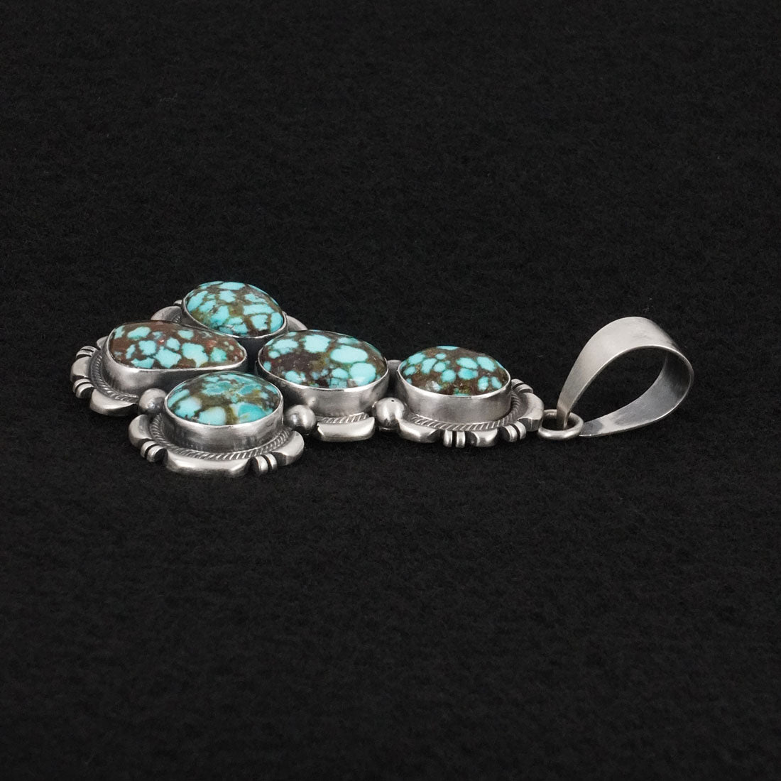 Mark Yazzie Turquoise & Sterling Silver Earrings & Pendant