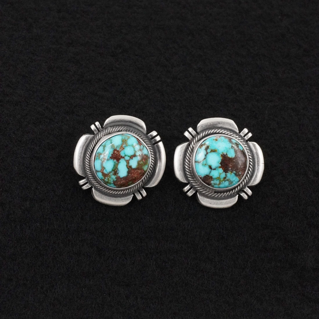 Mark Yazzie Turquoise & Sterling Silver Earrings & Pendant