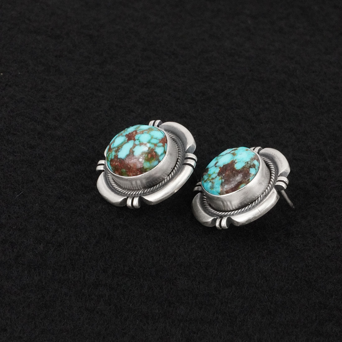 Mark Yazzie Turquoise & Sterling Silver Earrings & Pendant