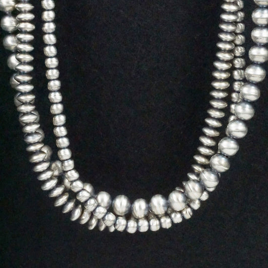 Dorinda Mariano Sterling Silver Navajo Pearl Necklace 24"