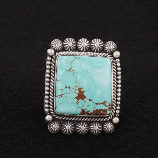 Michael Calladitto Turquoise & Sterling Silver Ring Size 7.5