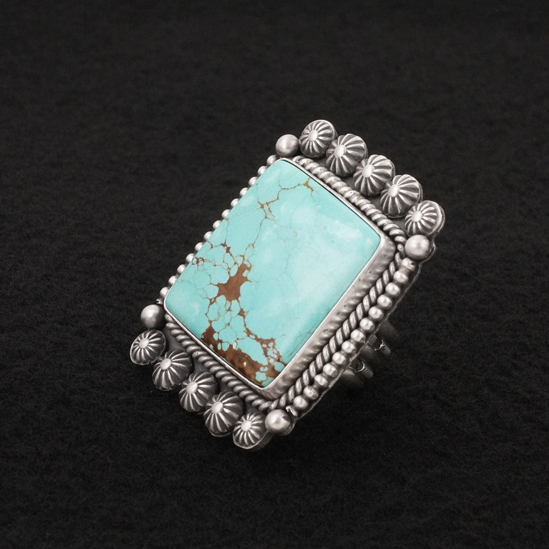 Michael Calladitto Turquoise & Sterling Silver Ring Size 7.5