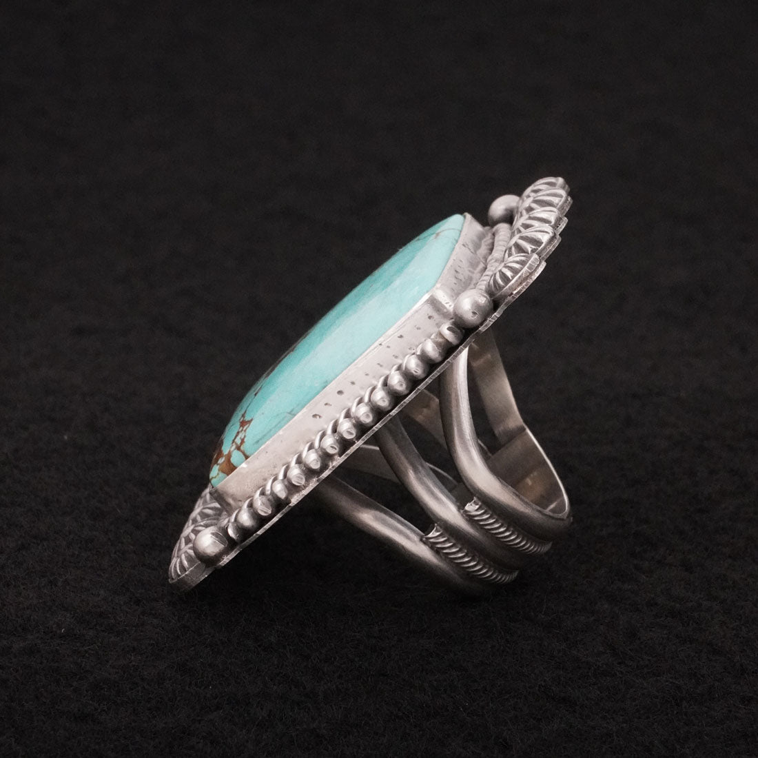 Michael Calladitto Turquoise & Sterling Silver Ring Size 7.5