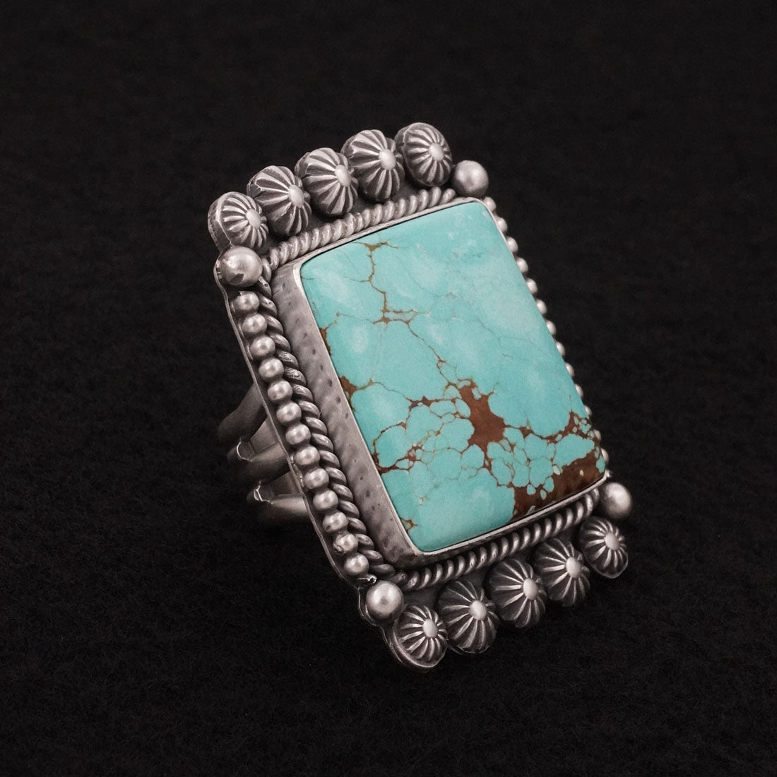Michael Calladitto Turquoise & Sterling Silver Ring Size 7.5
