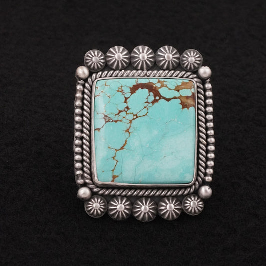 Michael Calladitto Turquoise & Sterling Silver Ring Size 8