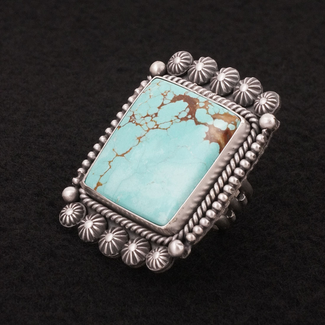 Michael Calladitto Turquoise & Sterling Silver Ring Size 8