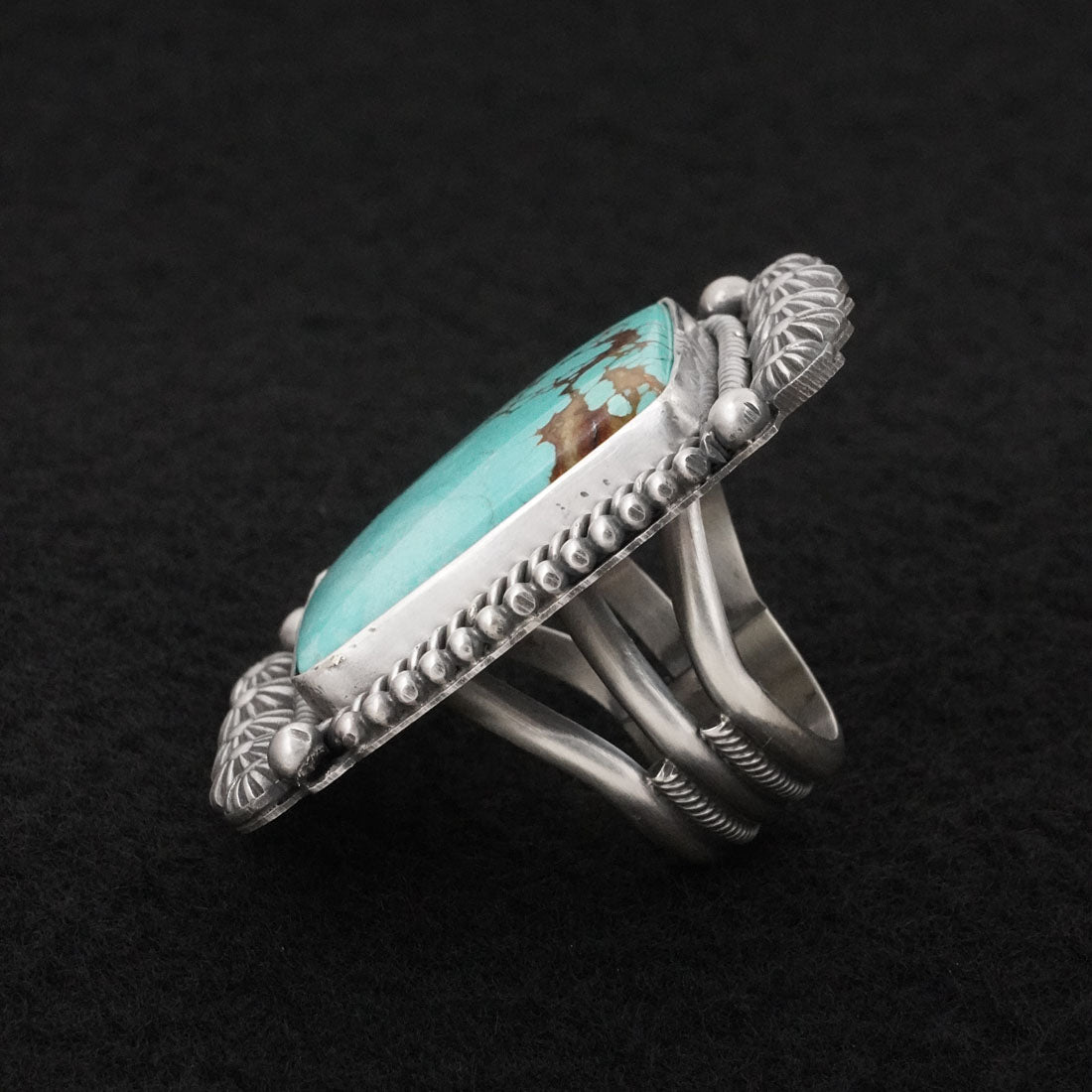 Michael Calladitto Turquoise & Sterling Silver Ring Size 8