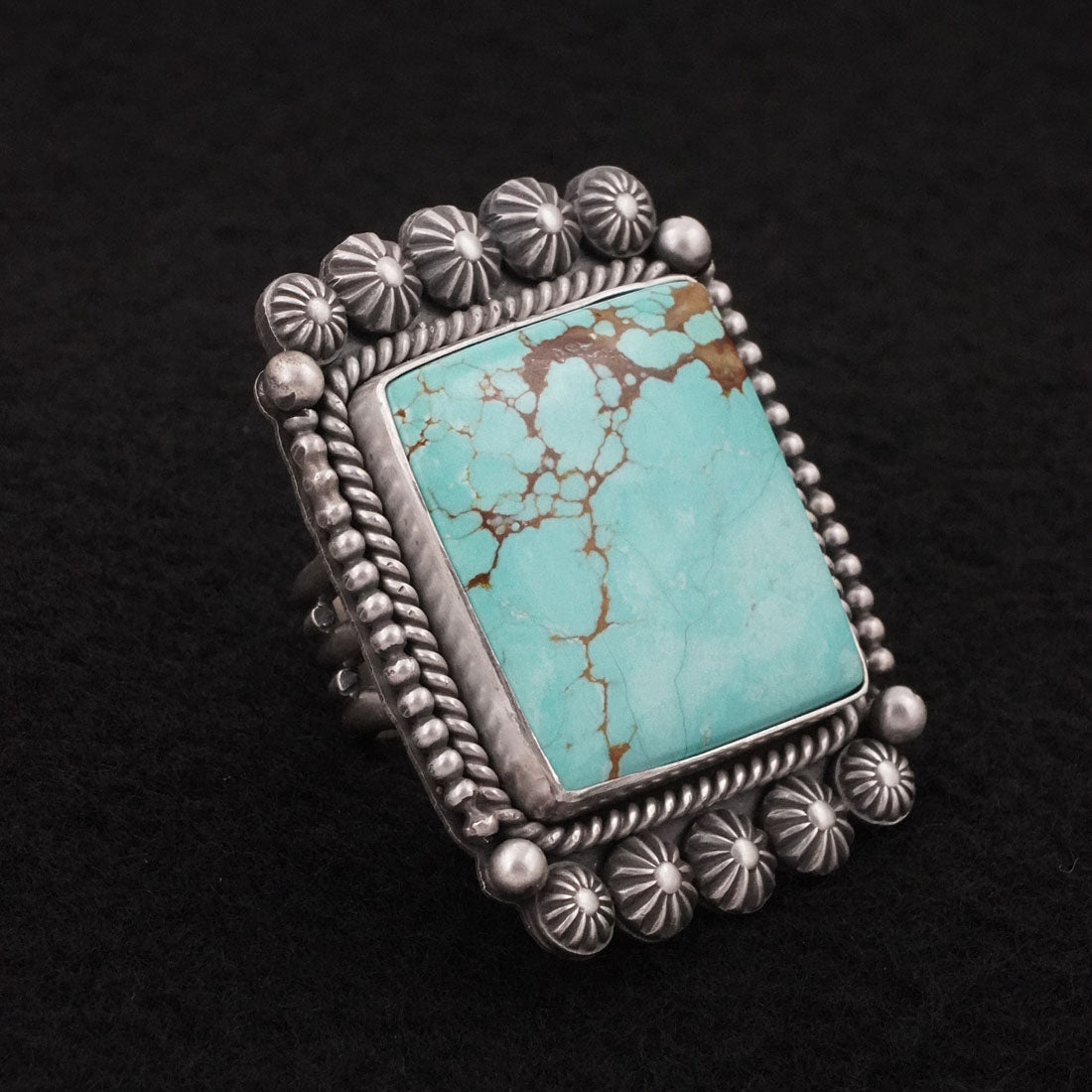 Michael Calladitto Turquoise & Sterling Silver Ring Size 8