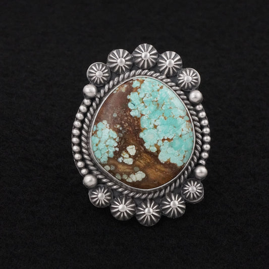 Michael Calladitto Turquoise & Sterling Silver Ring Size 7