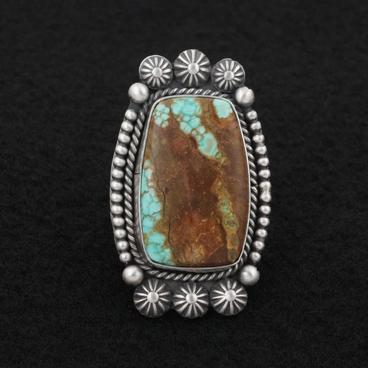 Michael Calladitto Turquoise & Sterling Silver Ring Size 7.5